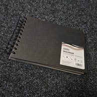 Seawhite Black Card Spiral Bound Book 220gsm