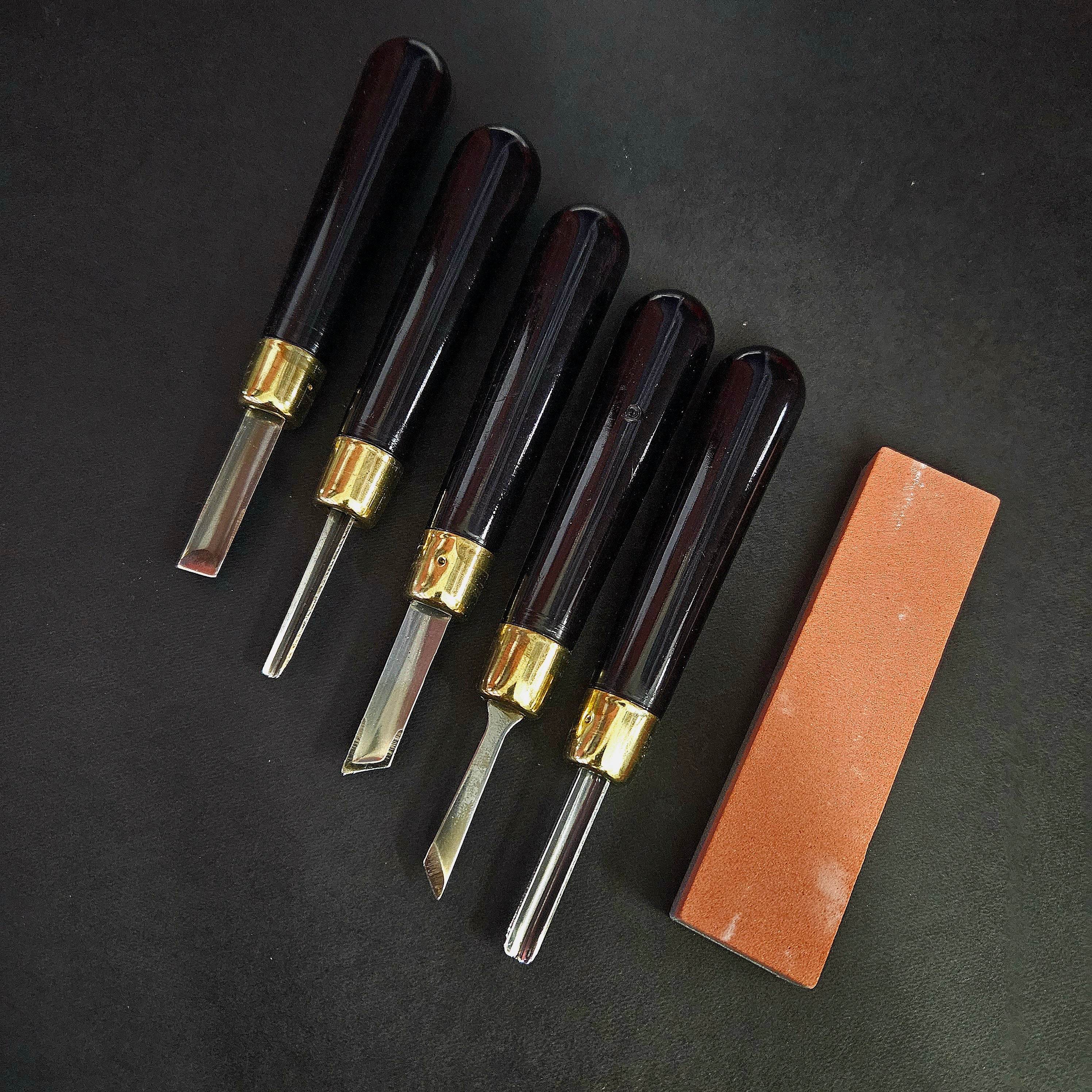 RGM Lino Chisel Set with Sharpening Stone
