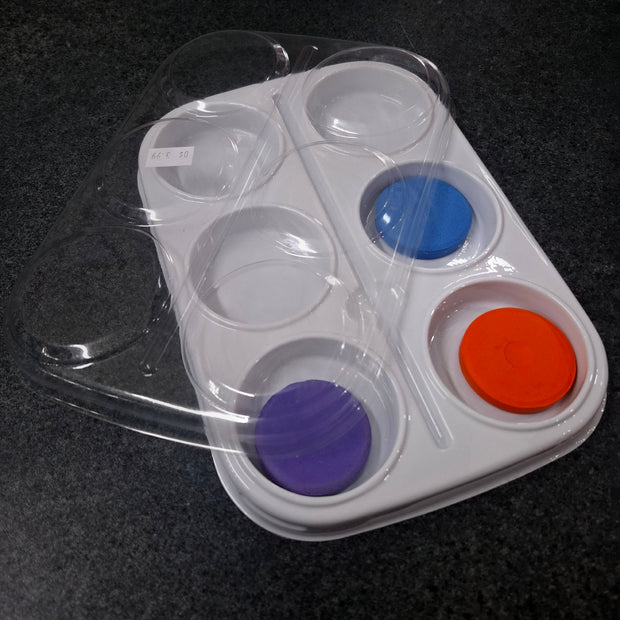 6 Cup Paint Tray with Clear Lid
