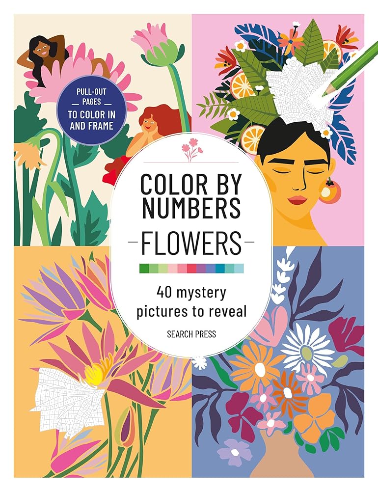 Color by Numbers Flowers and Bouquets: 40 mystery pictures to reveal cover image