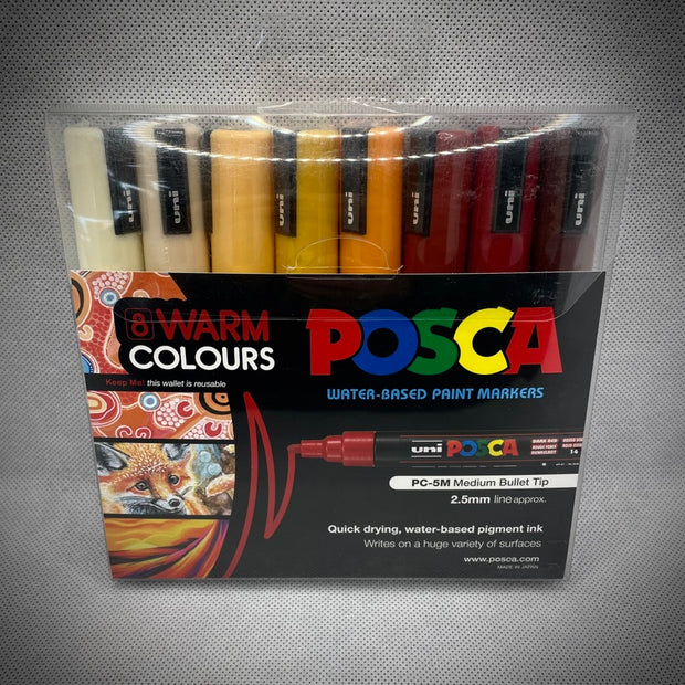 Posca Set Of 8 Warm Colours PC-5M