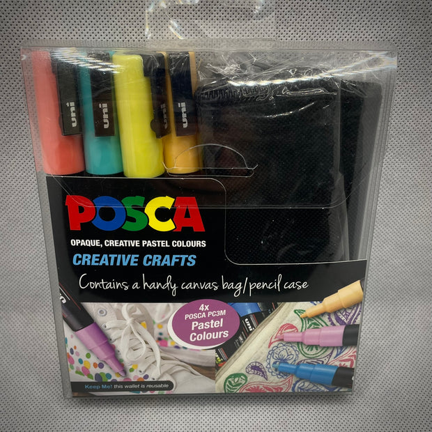 Posca Set Of 4 Pastel Colours with a Case PC-3M