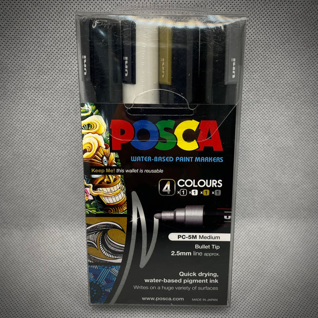Posca Set Of 4 Metallic Colours PC-5M