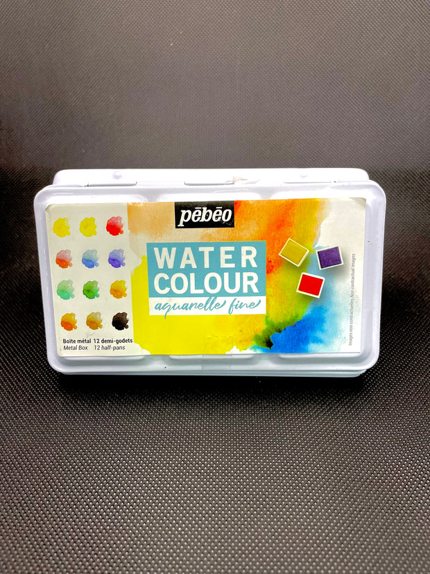 Pebeo Watercolour Aquarelle 12 Halfpan Set