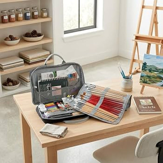 Everything Mary Art Supply Storage Case With Brush Roll