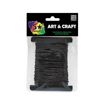5 Star Art And Craft Wax Cord Black 8m