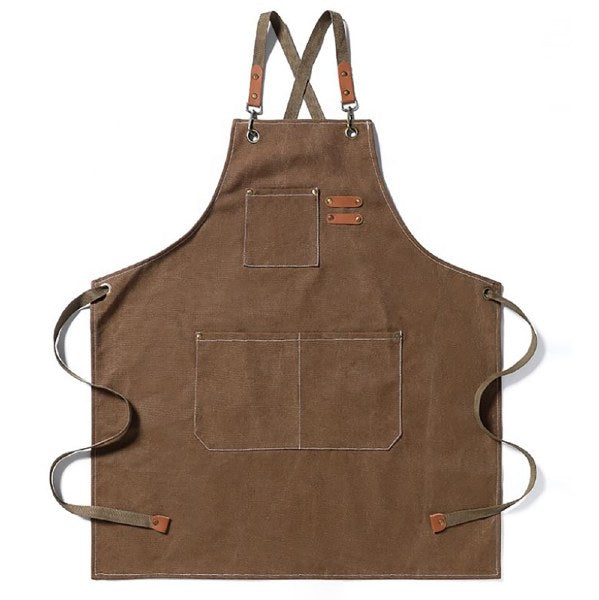 Canvas and Leather Crossback Apron