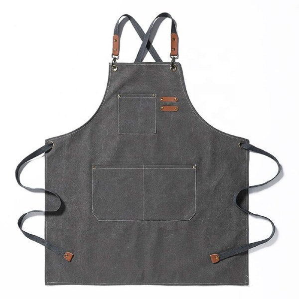 Canvas and Leather Crossback Apron